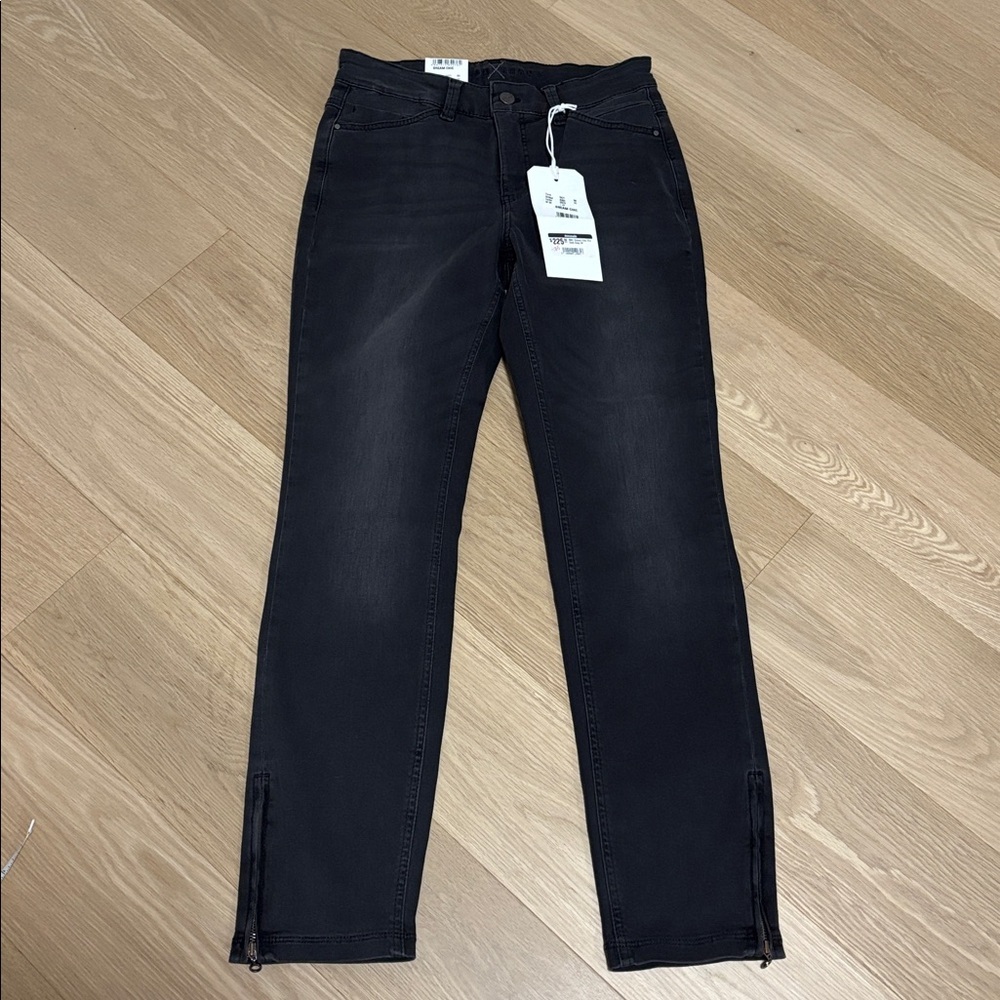 MAC (4) Dream Chic Denim in Anthracite Fancy Wash Cropped Ankle Zipper Slim NWT - Picture 6 of 16
